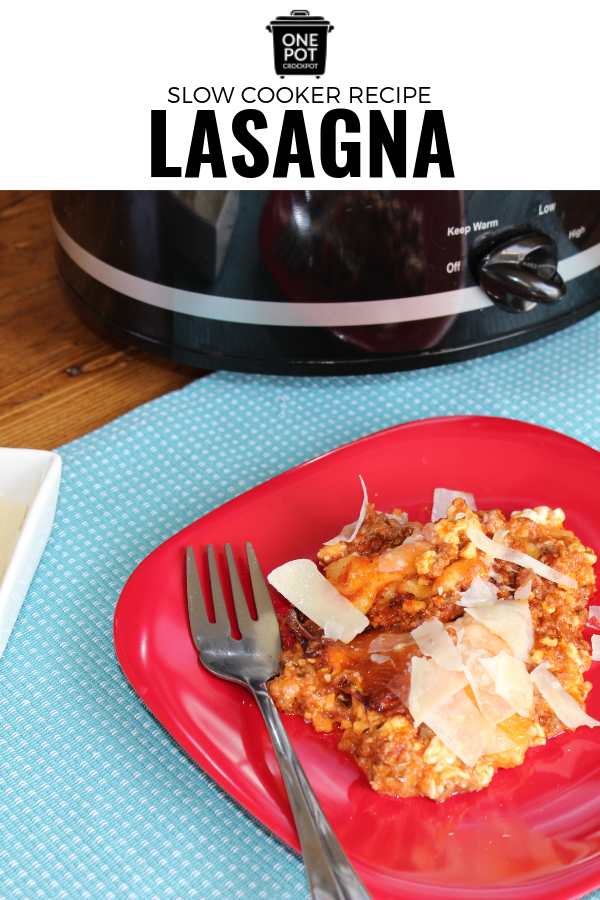 Slow Cooker Lasagna #slowcookerrecipe #slowcookingclub #onepotcrockpot #lasagna
