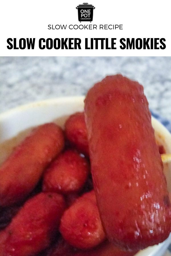 These slow cooker little smokies are perfect for game day or as a simple appetizer! #slowcookingclub #littlesmokies #slowcooker
