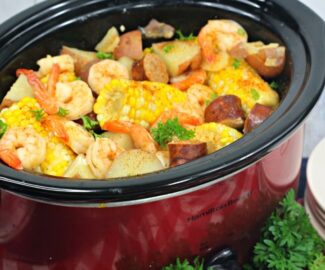 slow cooker shrimp boil made in a crock pot