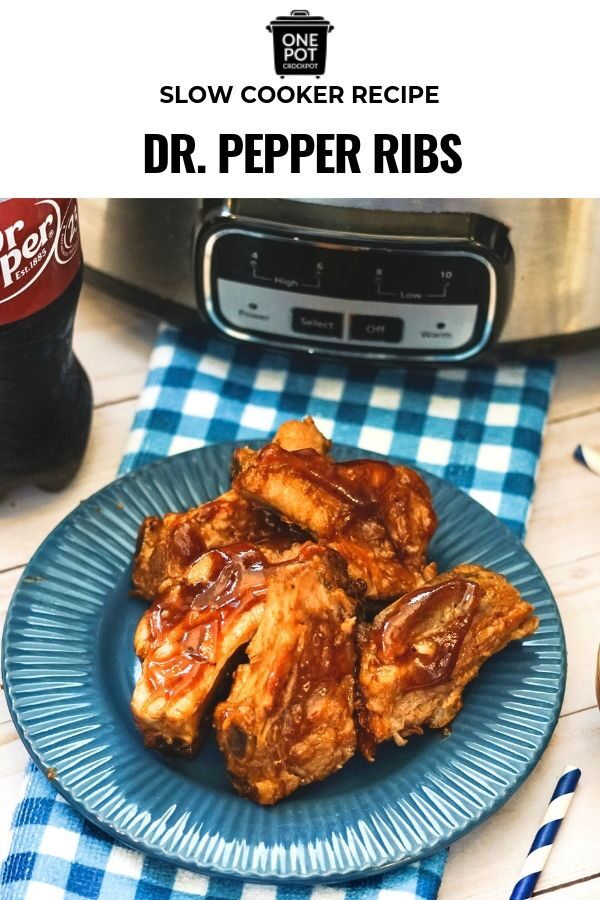 These slow cooker Dr. Pepper ribs are simple and easy to do. All you need is a crock pot and you'll be eating them in no time at all! #slowcooker #crockporrecipes #easyrecipes 
