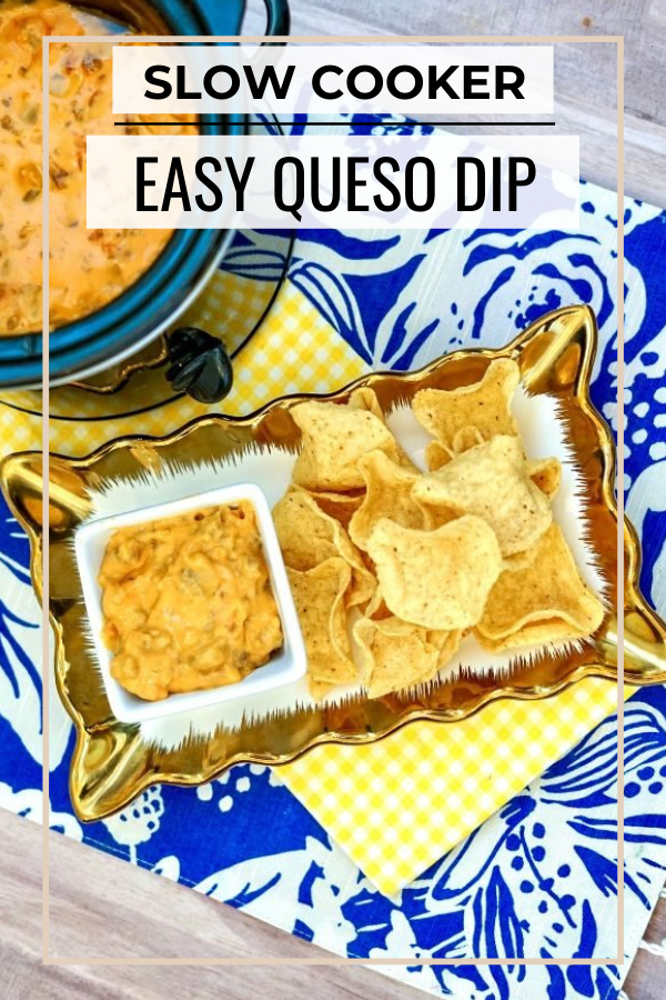 DIY crockpot queso with chips 