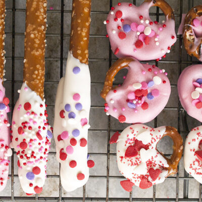Chocolate Dipped Pretzels for Valentine’s Day