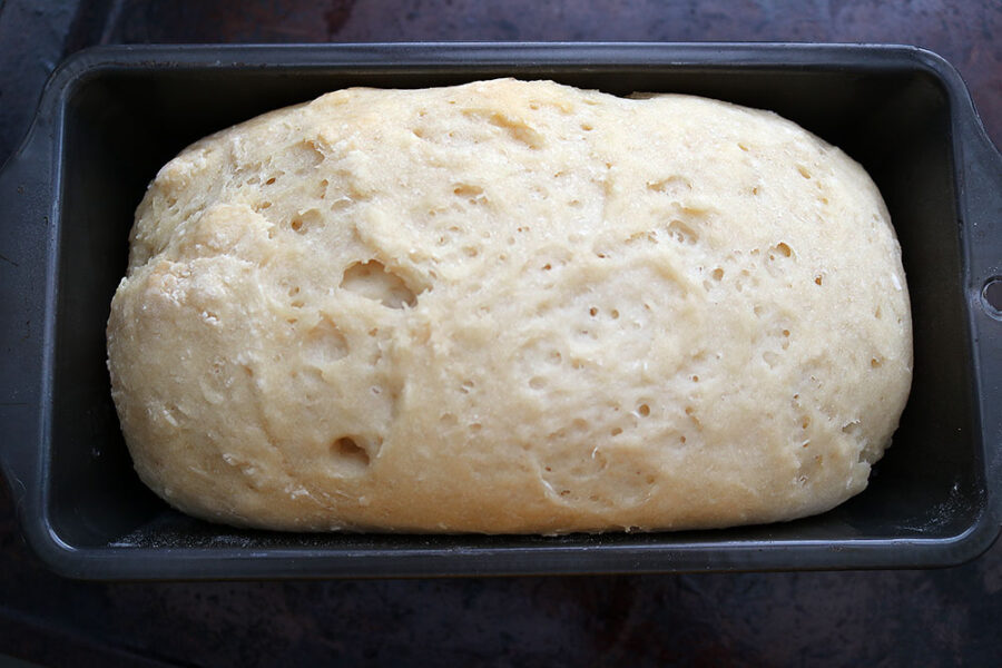 2 ingredient dough to make homemade bread in the crockpot