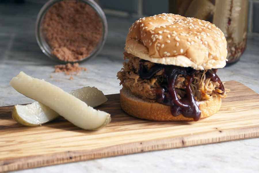 slow cooker pulled pork sandwiches with pickles