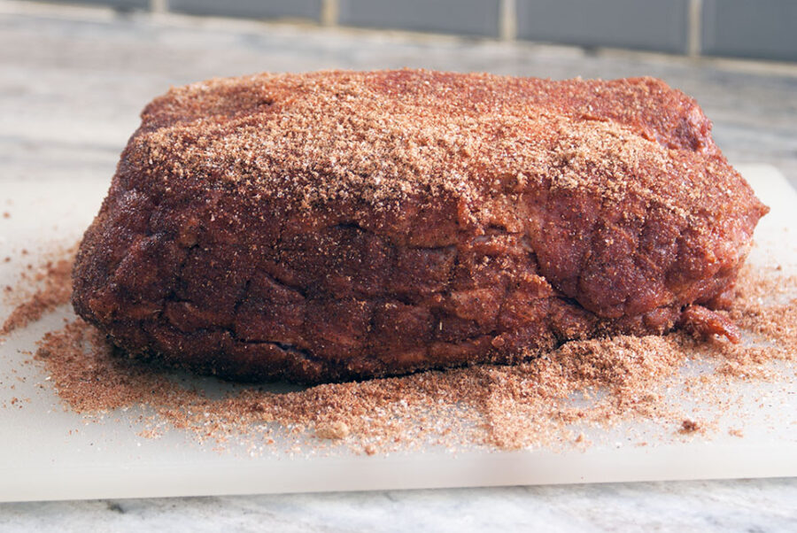 seasoned pork butt with homemade dry rub